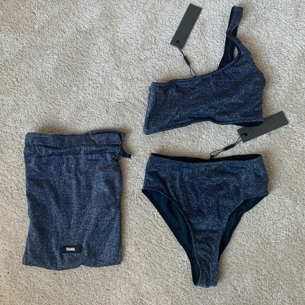 Navy sparkly Triangl bikini